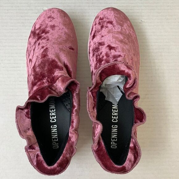 Opening Ceremony Didi Velvet Ruffle Sneaker Pink - Picture 7 of 12